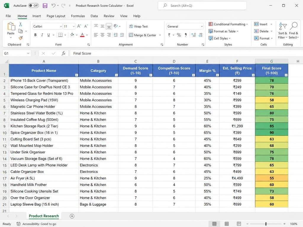 Product Research Score Calculator