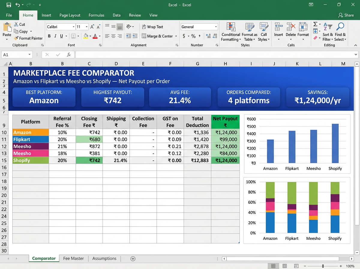Marketplace Fee Comparator — Business Setup tool preview