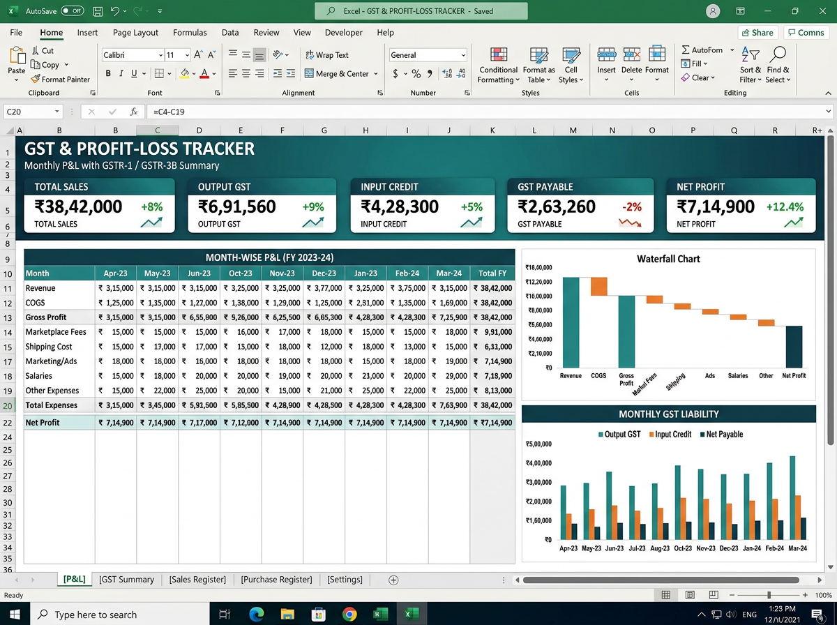 GST & Profit-Loss Tracker — Finance tool preview