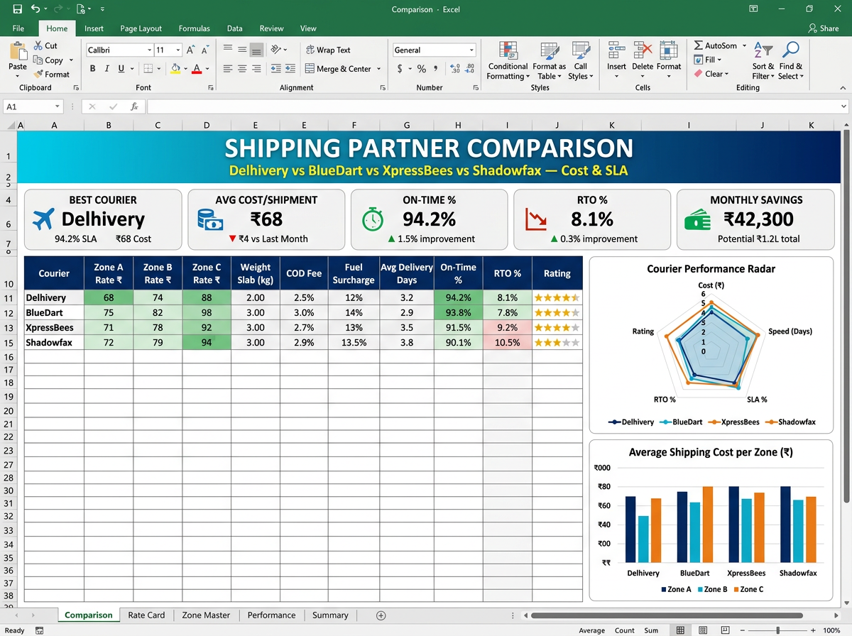 Shipping Partner Comparison — Shipping tool preview