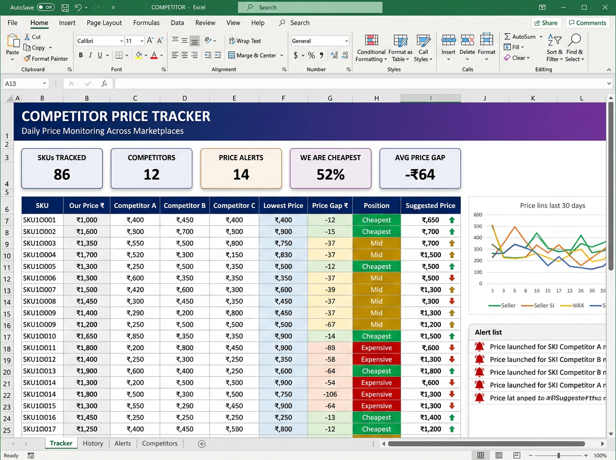Competitor Price Tracker — Pricing & Profit tool preview